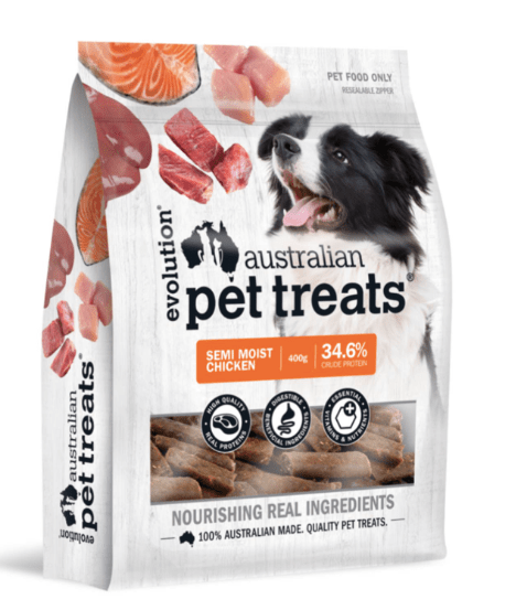 Evolution Pet Dog Treats Australian Pet Treat Semi Moist Chicken Jerky 400g