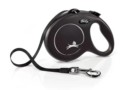 Flexi Standard Retractable Tape Leash Lead Large Black 5 Metre