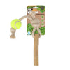 FurKidz Mighty Chomp Coffee Wood Rope Tugg with Tennis Balls Large