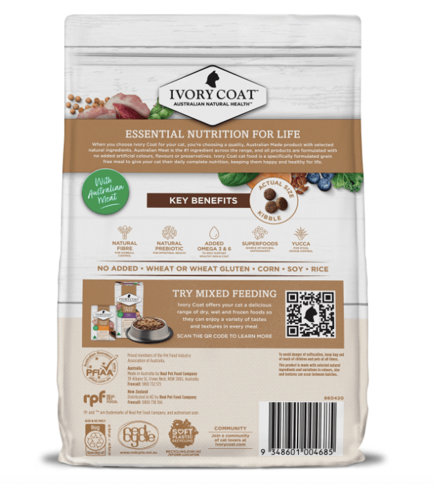 Ivory Coat Grain Free Cat Chicken Kangaroo 4Kg Robbos pet barn