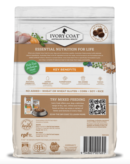 Ivory Coat Dog Dry Food Ivory Coat Grain Free Adult Dog Chicken 2Kg