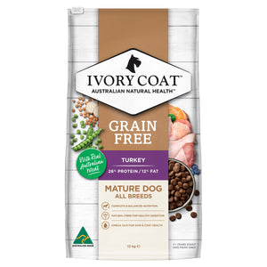 Ivory Coat Dog Dry Food Ivory Coat Grain Free Senior Fat Reduced Turkey 13kg
