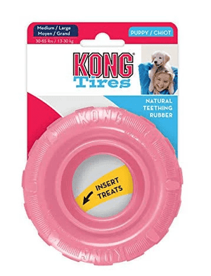 Kong Dog Toy Kong Puppy Tire Medium Pink