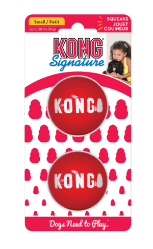 Kong Dog Toy Kong Signature Ball 2-Pack Small