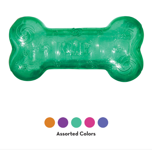 Kong Dog Toy Kong Squeeze Crackle Bone Assorted Colour Large