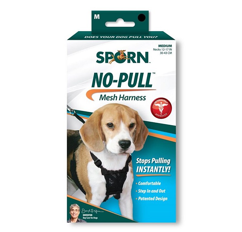 Sporn Stop Pulling Mesh Dog Harness Medium Black