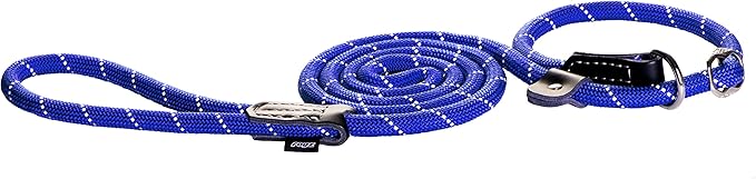Rogz Classic Large Rope Dog Lead Blue 1.8m