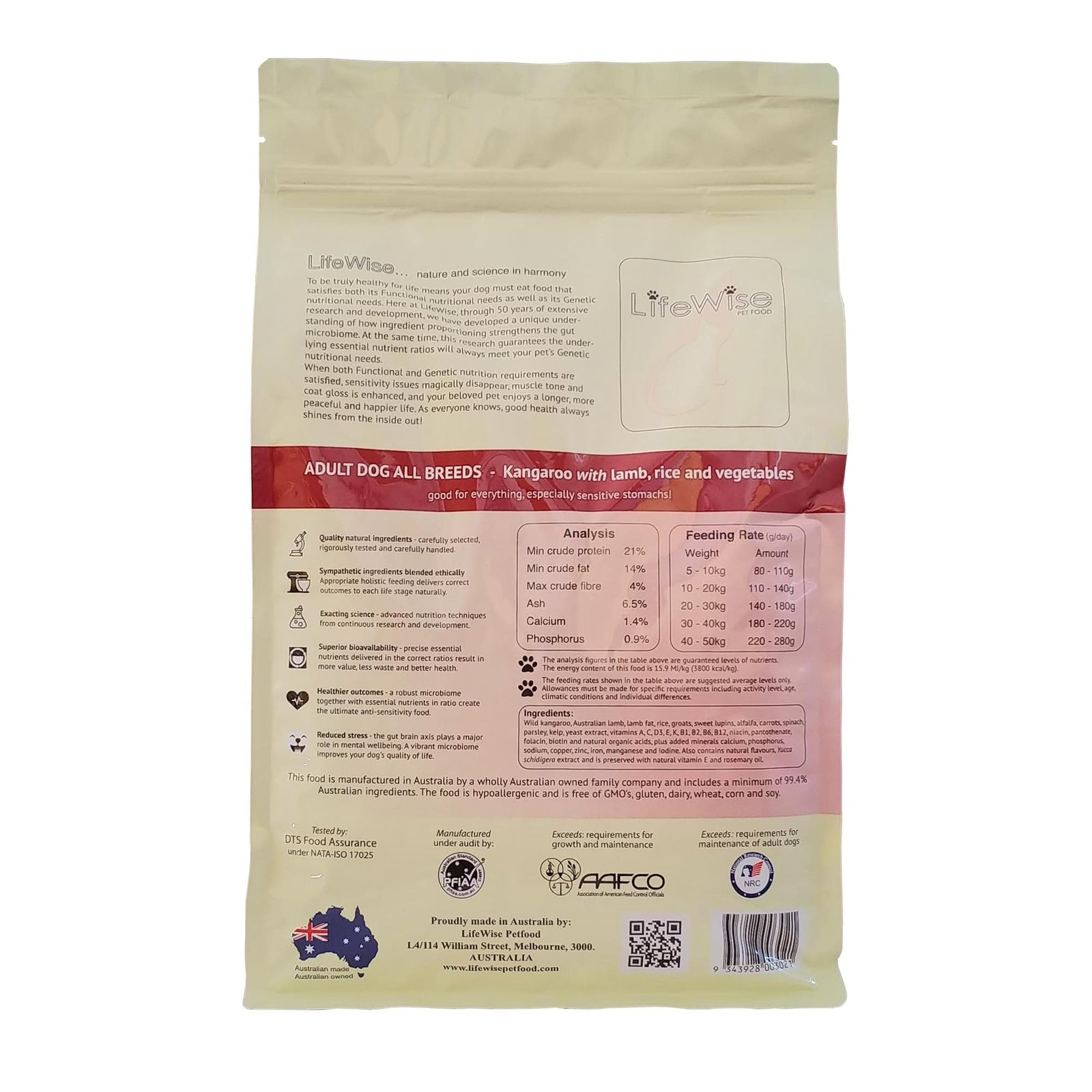 LifeWise Dog Dry Food Lifewise Kangaroo and Lamb 2.5kg