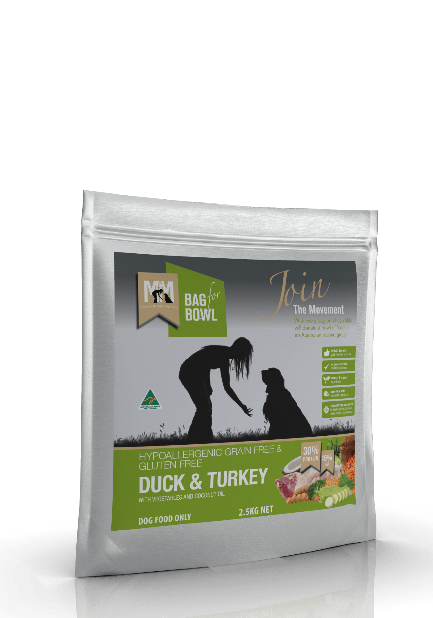 Meals For Mutts Dog Dry Food 2.5kg Meals For Mutts Dog Grain Free Duck & Turkey 2.5 kg
