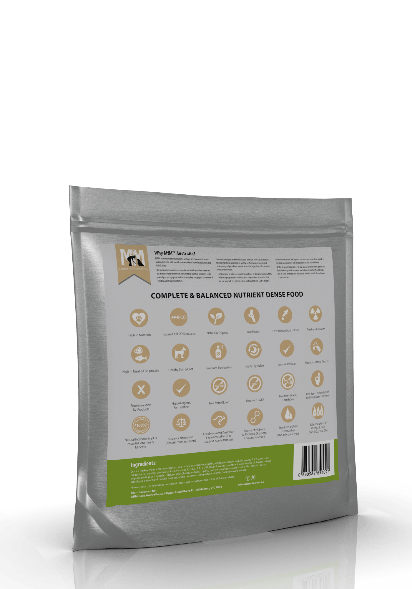 Meals For Mutts Dog Dry Food 2.5kg Meals For Mutts Dog Grain Free Duck & Turkey 2.5 kg