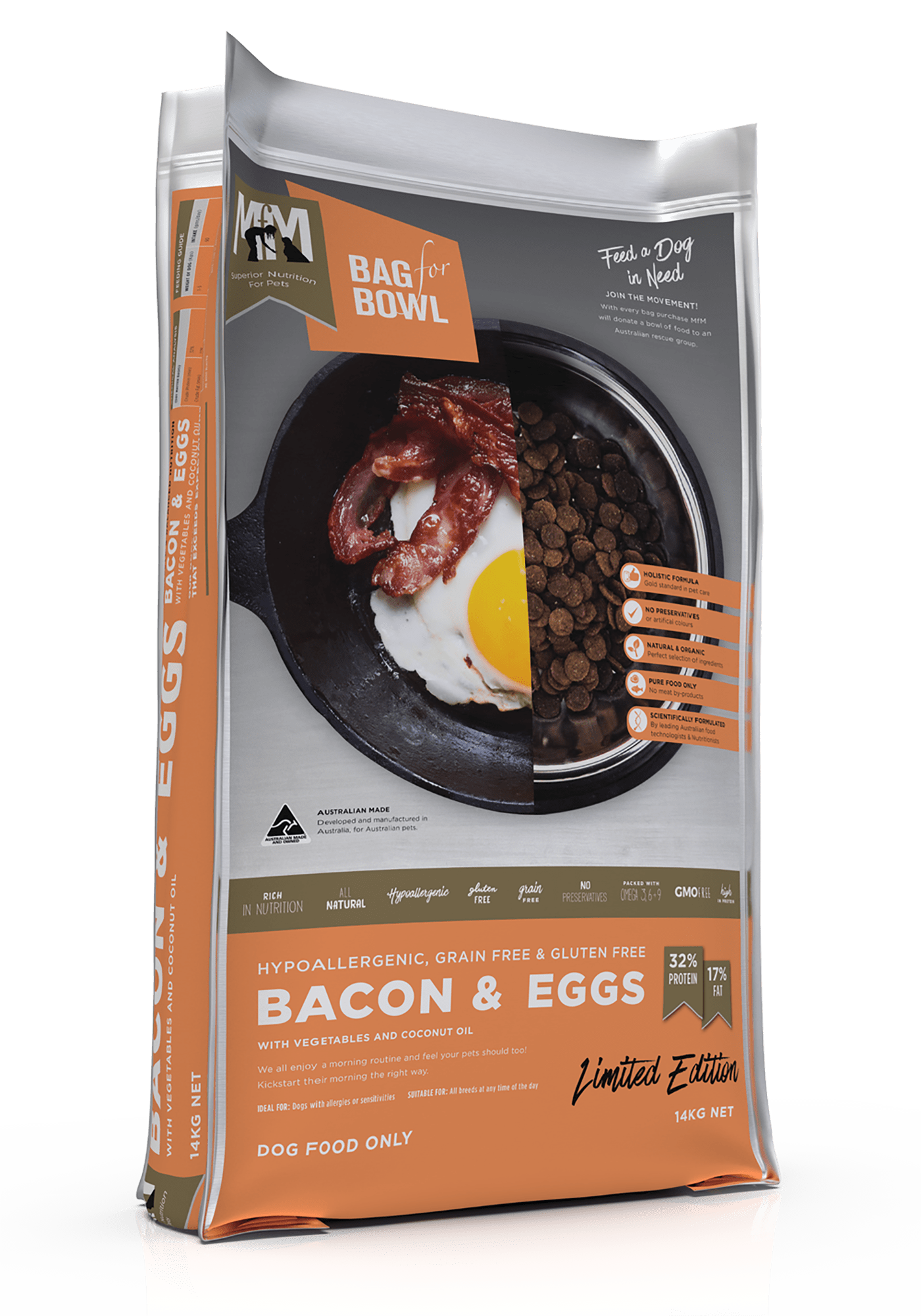 Meals For Mutts Dog Dry Food Default Meals For Mutts Bacon & Eggs 14Kg