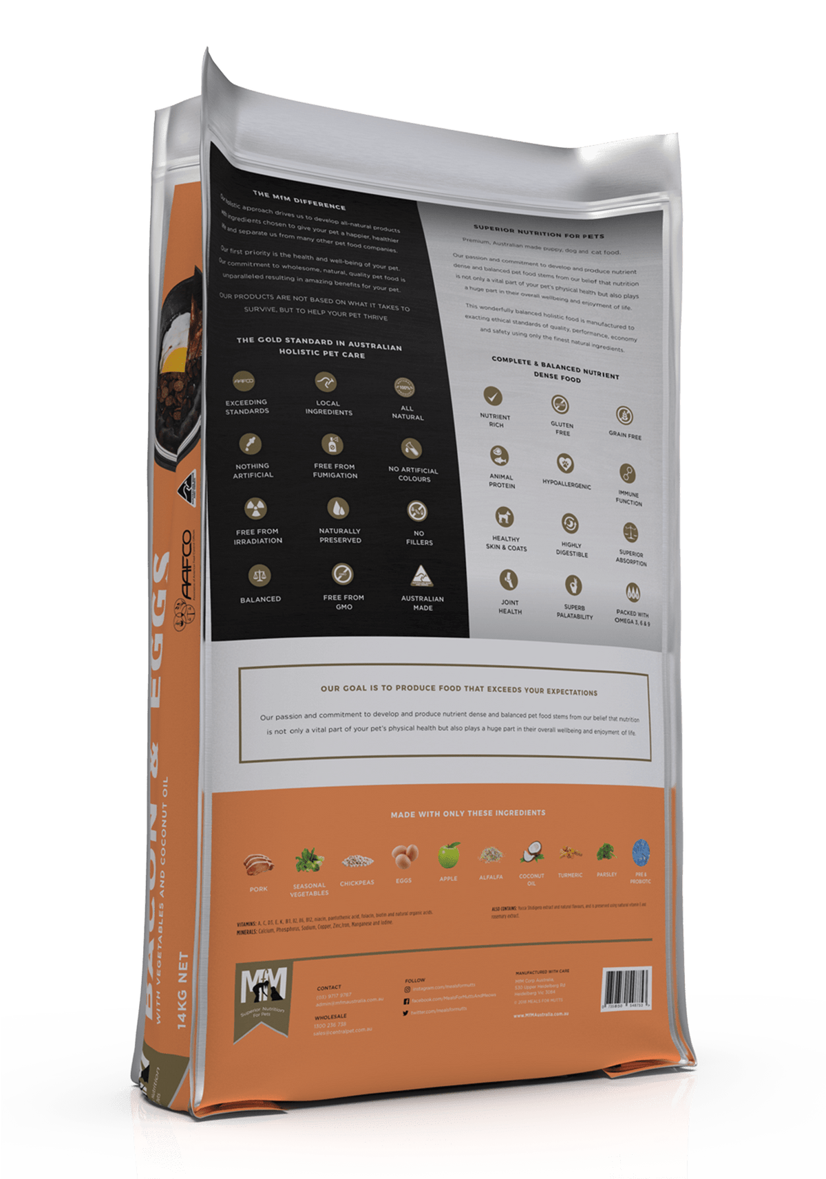 Meals For Mutts Dog Dry Food Default Meals For Mutts Bacon & Eggs 14Kg