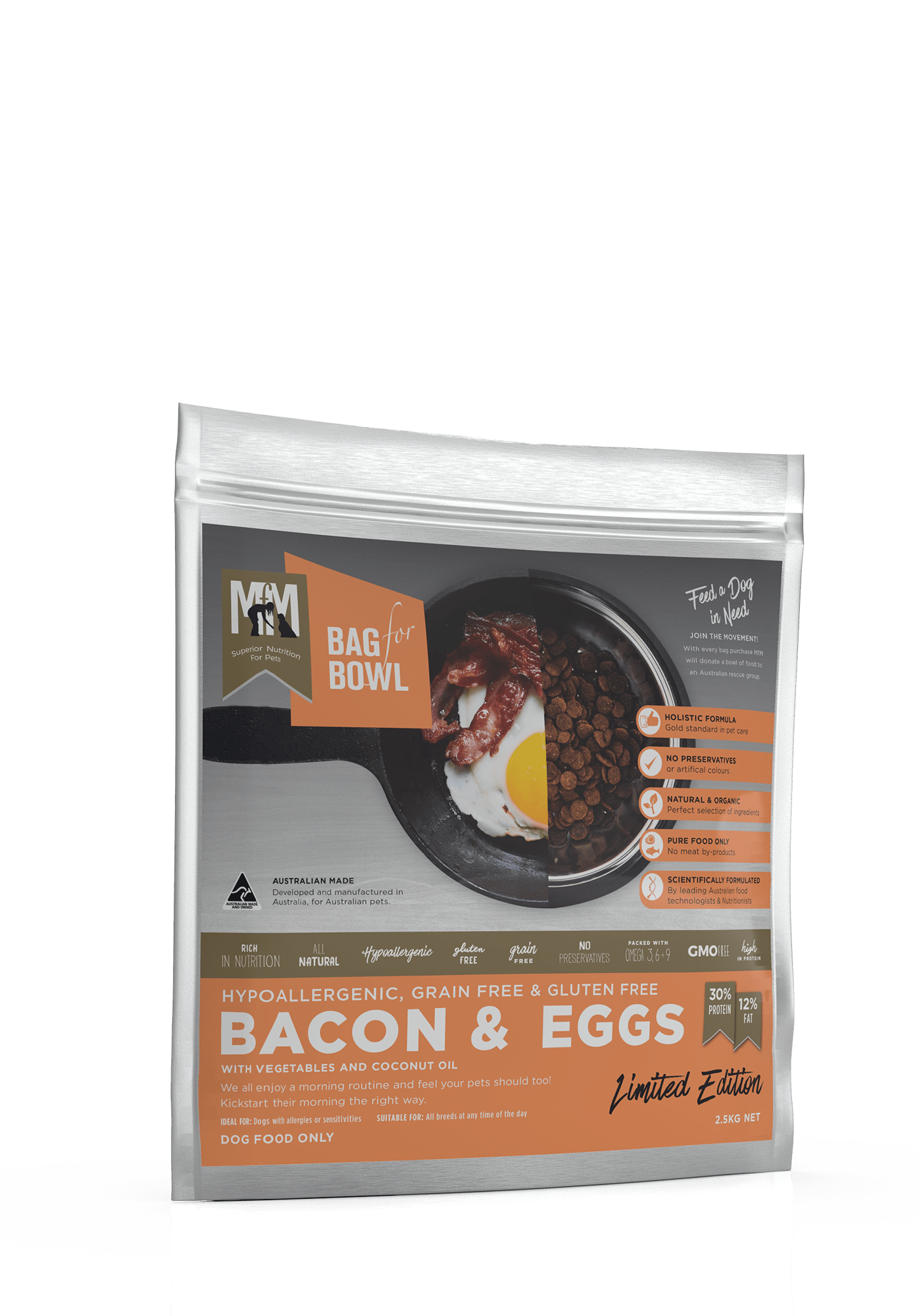 Meals For Mutts Dog Dry Food Default Meals For Mutts Bacon & Eggs 2.5Kg