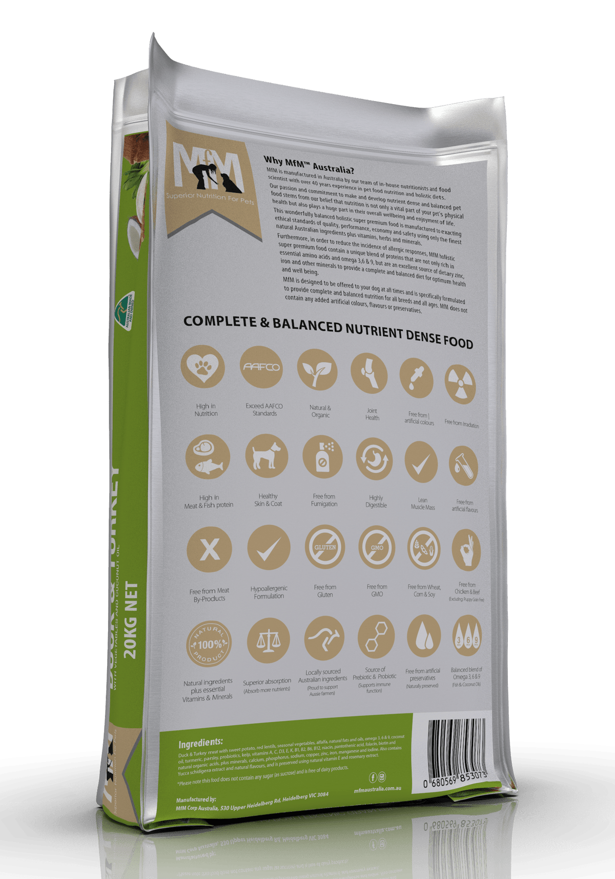 Meals For Mutts Dog Dry Food Default Meals For Mutts Dog Grain Free Duck & Turkey 20Kg