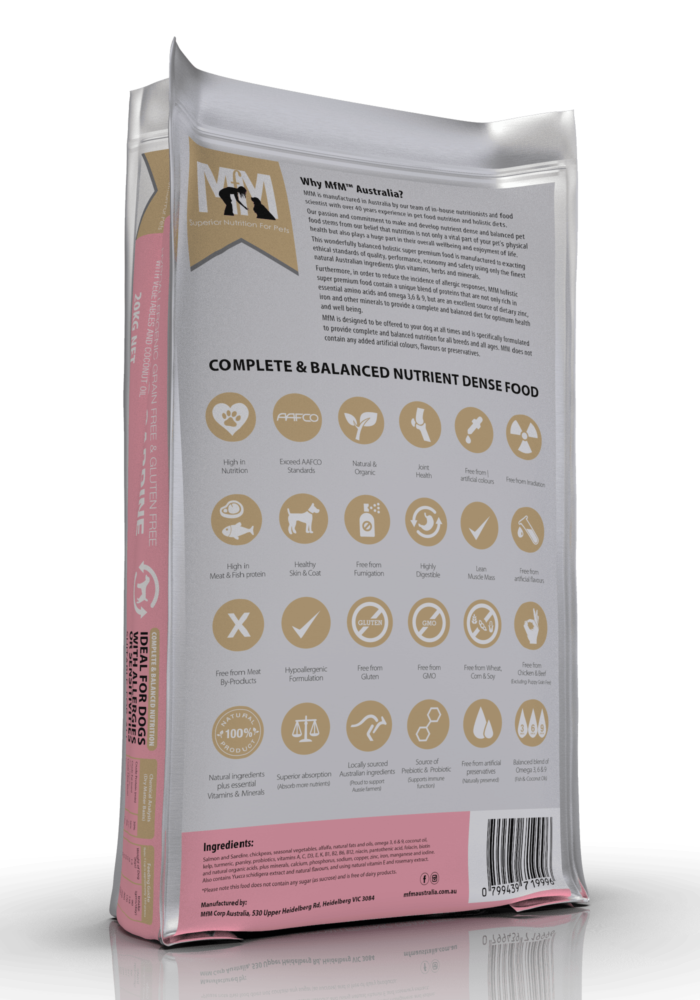 Meals For Mutts Dog Dry Food Default Meals For Mutts Dog Grain Free Salmon & Sardine 20Kg