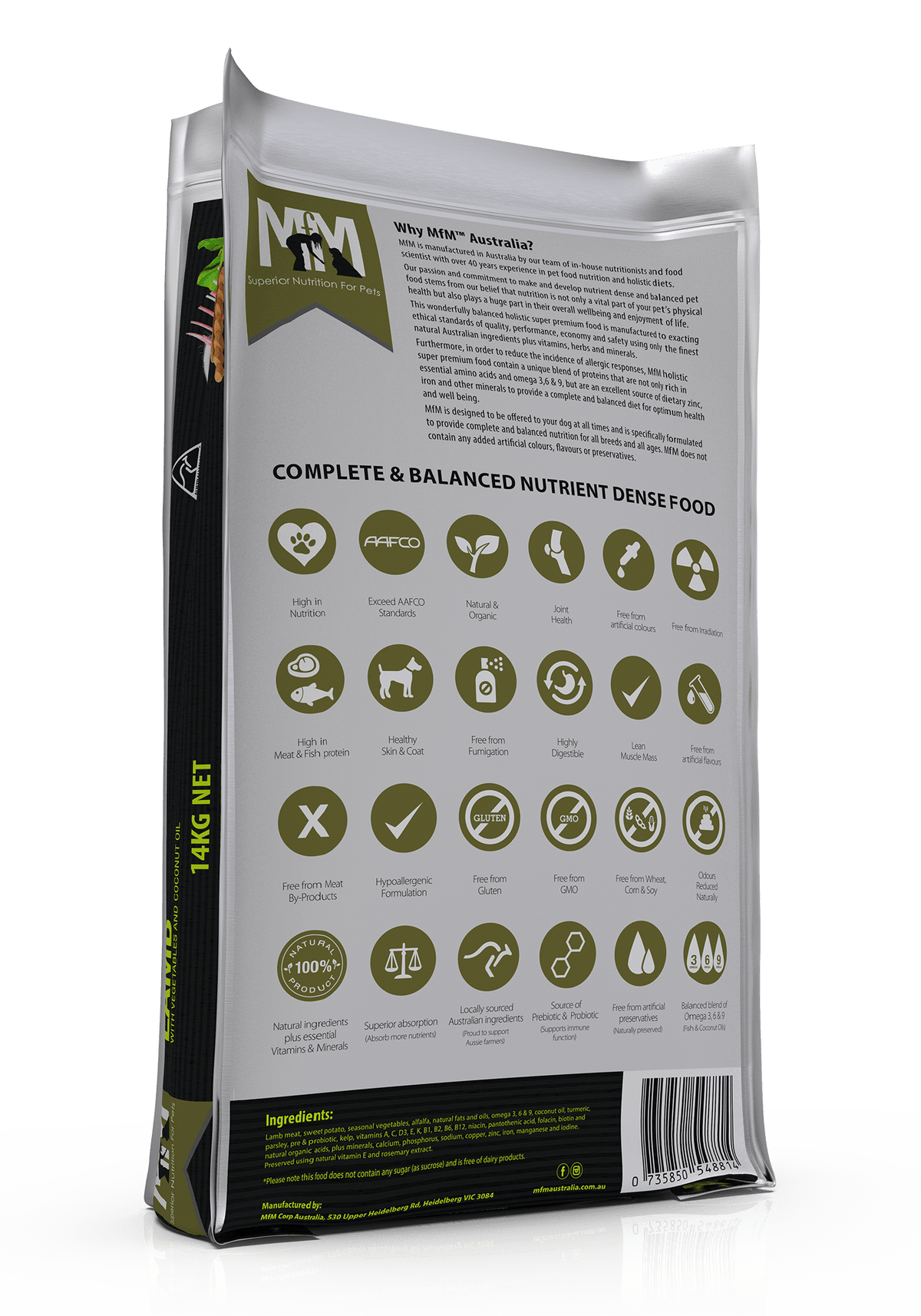 Meals For Mutts Dog Dry Food Default Meals For Mutts Grain Free Single Protein Lamb 14Kg