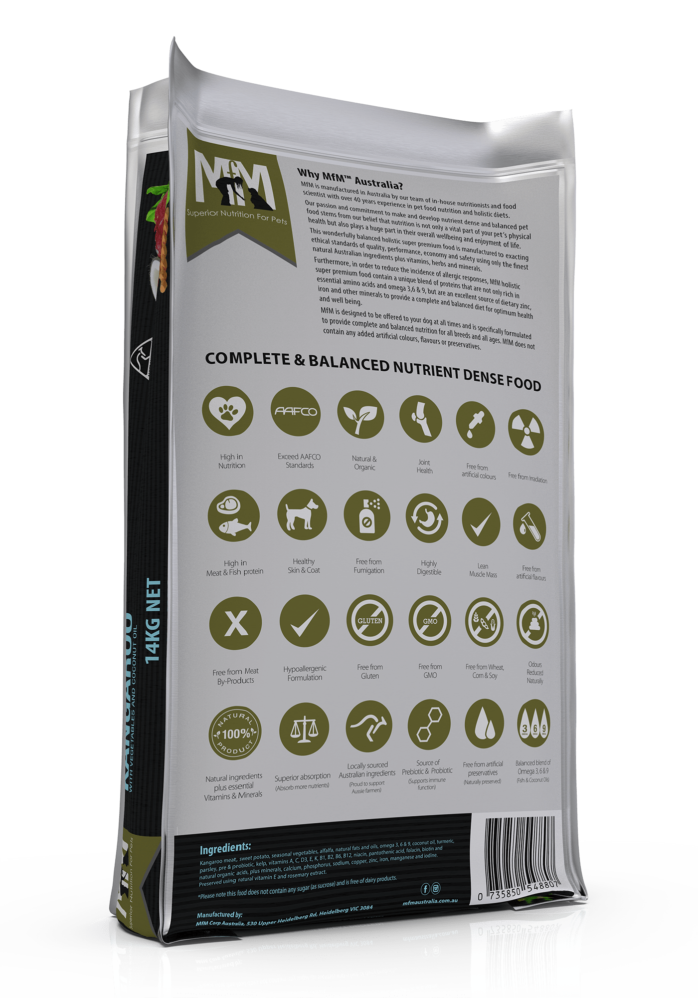 Meals For Mutts Dog Dry Food Default Meals For Mutts Grain Free Single Protein Roo 14Kg