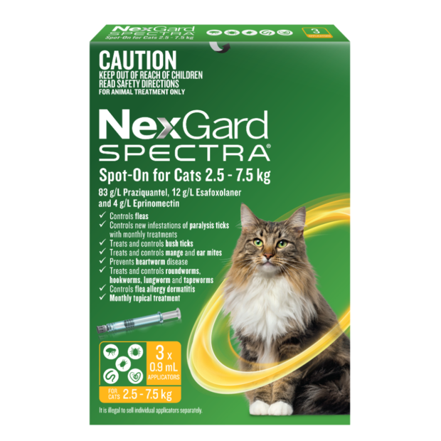 Nexgard Spectra Spot-On For Cats 2.5-7.5kg 3pk