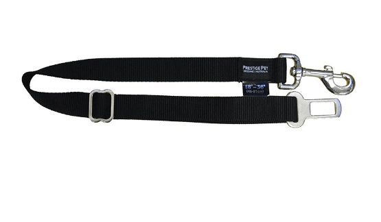 Prestige Pet Dog Collars Black Adjustable Seat Belt Attachment (46-91cm)