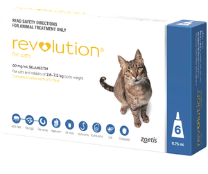 Revolution Cat Flea, & Worming Treatments Revolution Cat 2.6-7.5kg 6 pack