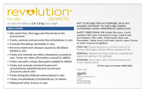 Revolution Cat Flea, & Worming Treatments Revolution Cat 2.6-7.5kg 6 pack