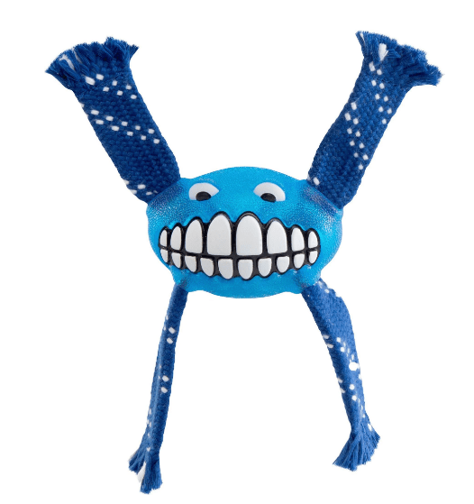 Rogz Dog Toy Flossy Grinz Blue Medium