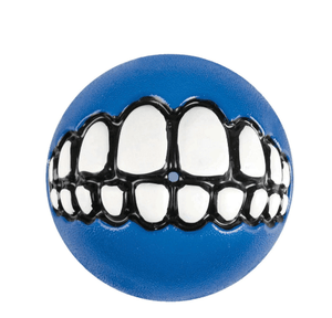 Rogz Dog Toy Grinz Fetch Ball Blue Medium
