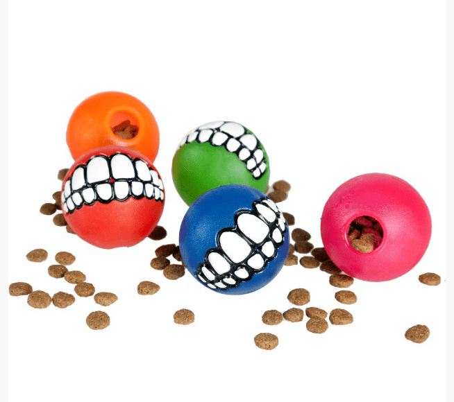 Rogz Dog Toy Grinz Fetch Ball Blue Medium