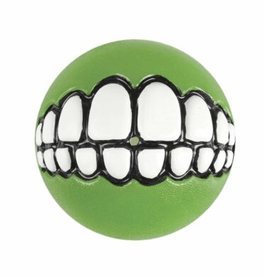 Rogz Dog Toy Grinz Fetch Ball Lime Medium