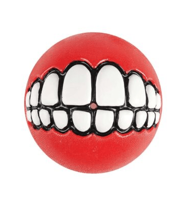 Rogz Dog Toy Grinz Fetch Ball Red Medium