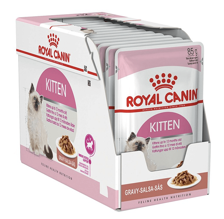 Royal Canin Cat Wet Food Royal Canin Kitten Gravy 12 x 85g pouches