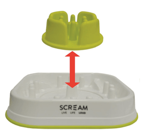 Scream Dog Food & Water Bowls Green Scream Slow Feed Interactive Bowl
