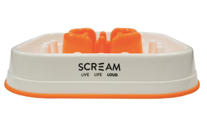 Scream Dog Food & Water Bowls Orange Scream Slow Feed Interactive Bowl