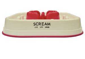 Scream Dog Food & Water Bowls Pink Scream Slow Feed Interactive Bowl