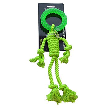 Scream Rope Man 30cm Green Dog Toy