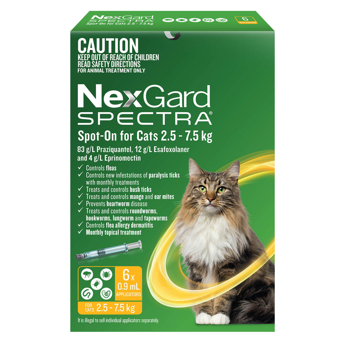 Nexgard Spectra Spot-On For Cats 2.5-7.5kg 6pk