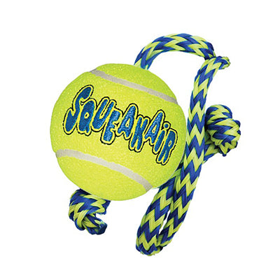 Kong AirDog Squeaker Ball with Rope Medium