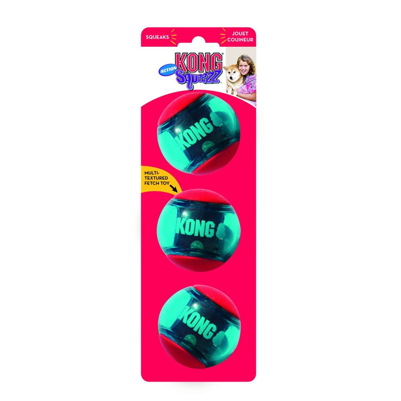Kong Squeezz Action Ball 3 Pack