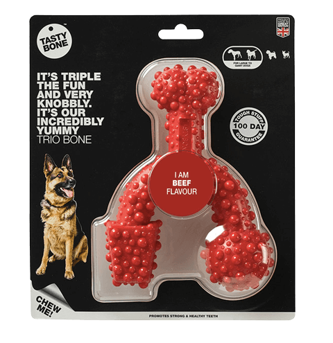 Tasty Bone Dog Toy Tasty Bone Nylon Trio Beef Large
