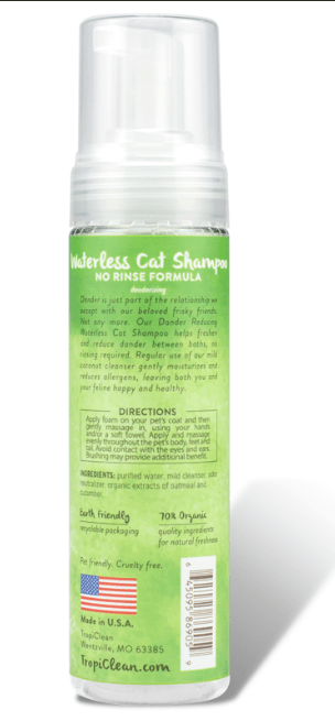 Tropiclean Cat Grooming Tropiclean Waterless Cat Shampoo Dandruff 220ml