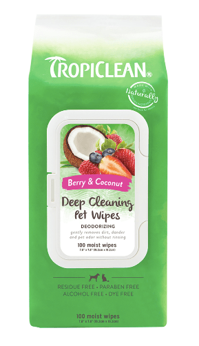 Tropiclean Dog Grooming TropiClean Berry & Coconut Deep Cleaning Pet Wipes 100pack
