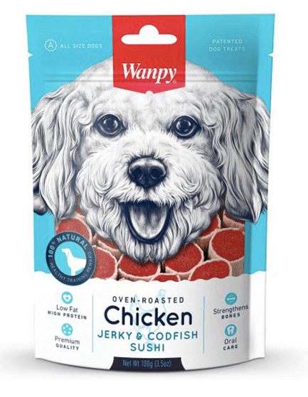 Wanpy Dog Treats Wanpy Chicken & Codfish Sushi 100g