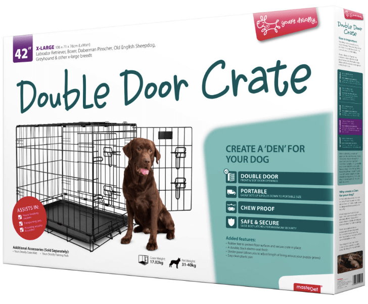 Almost New Animates Double Door Dog Crate/Den Pet Crates, 52 OFF
