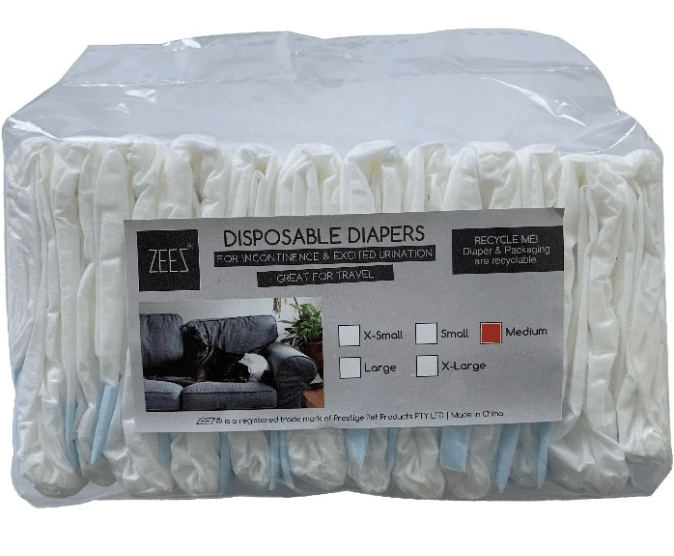 Zees Disposable Dog Diapers Med 12Pk Robbos pet barn